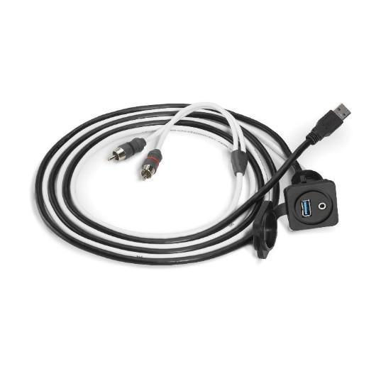 JL AUDIO 90698, JLA/XMDUSB/3.5MM-PNL, 3.5mm Mini Audio Jack & 9 Pin USB Port for Panel-Mounting