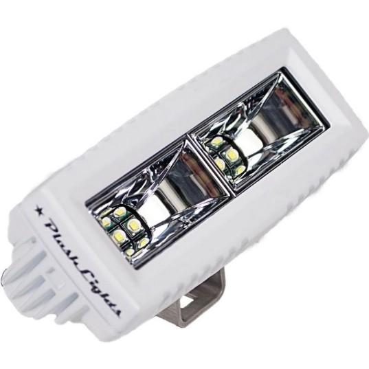 PLASHLIGHTS 40W Low Profile LED Spreader Light – 120° Scene Flood – White Housing | 40-LP-SC-WHT