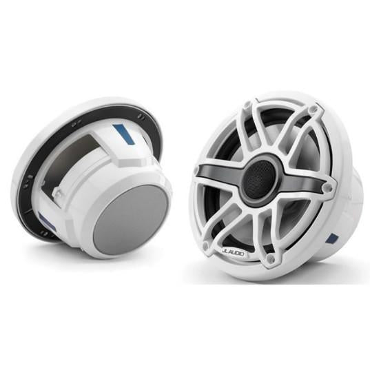 JL AUDIO M6-770X-S-GWGW, 7.7-inch Coaxial,1″silk tweeter,Gloss White Trim Ring, Gloss White Grille, Sport Grille