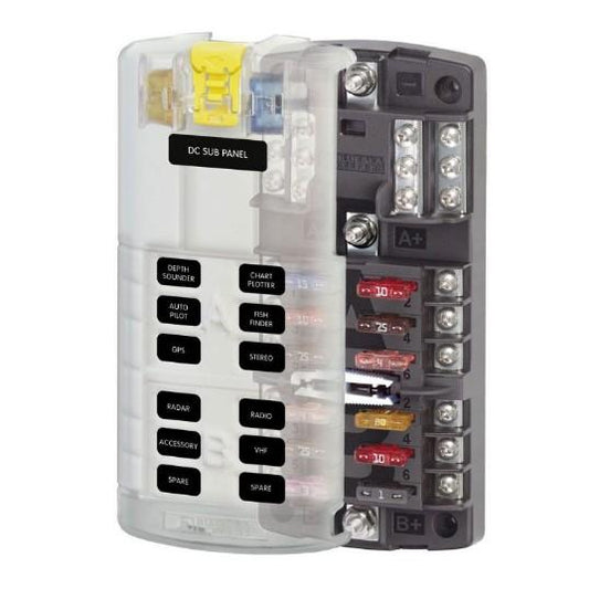 Fuse Block STBlade Dual12 w/gnd/cvr 